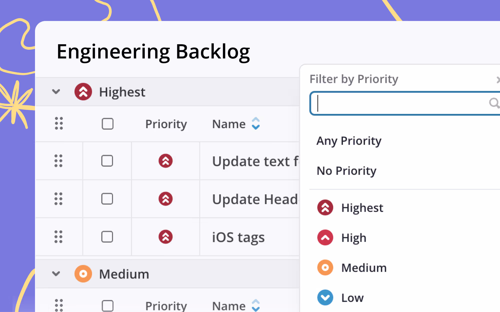 Shortcut Backlog management feature