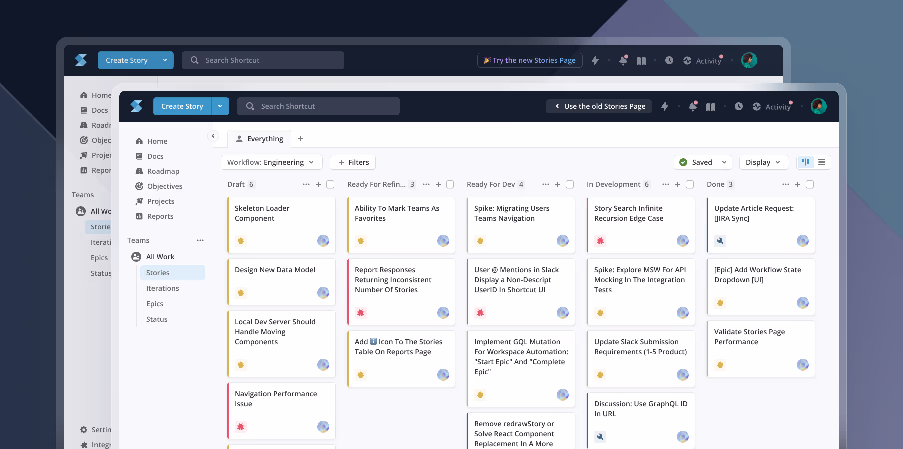 New Stories page interface preview