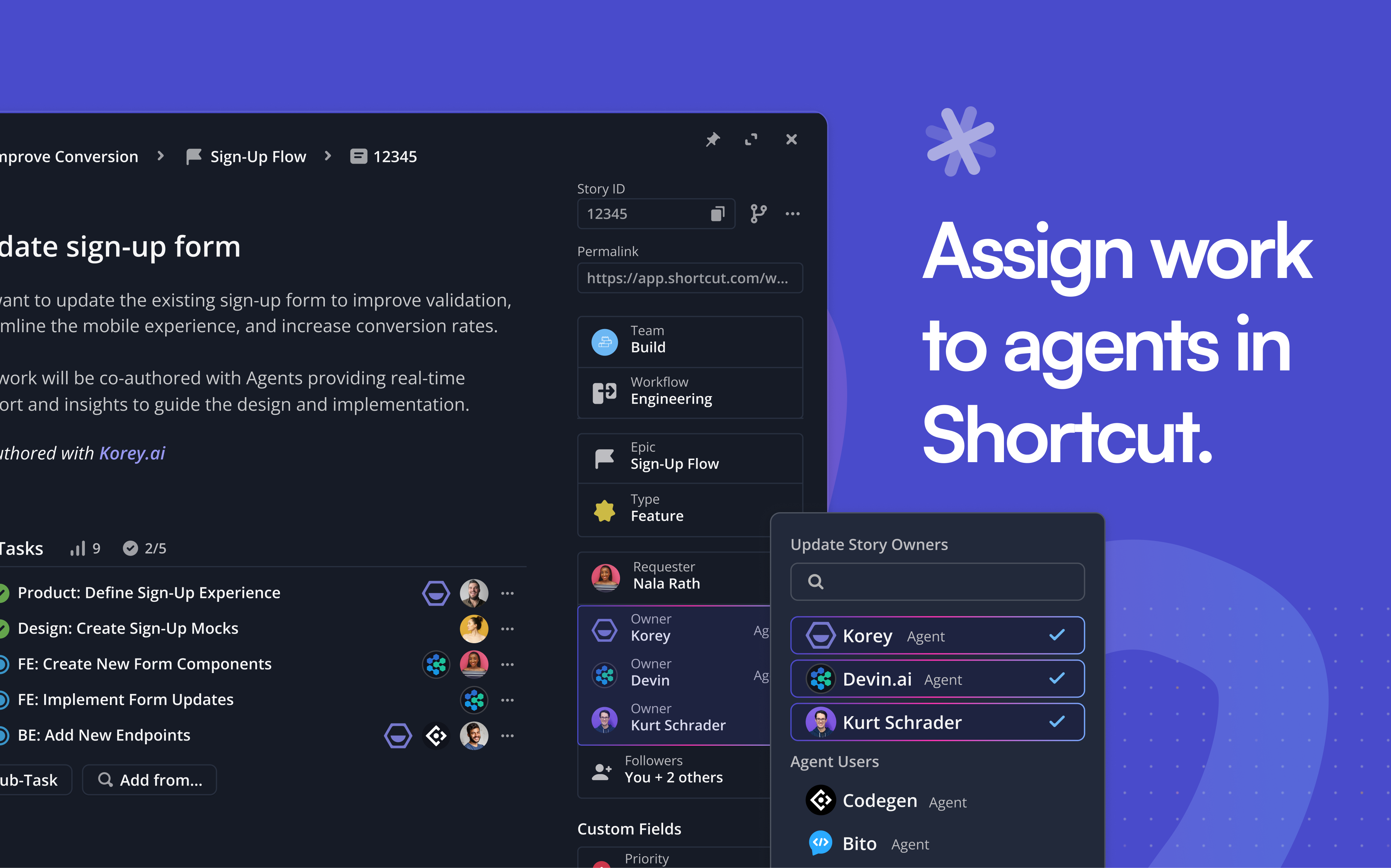 Devin.ai integration in Shortcut