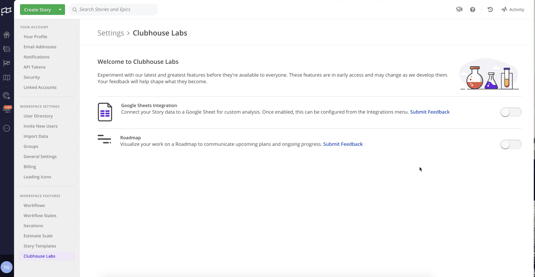 Toggle Shortcut Labs features on and off in Settings