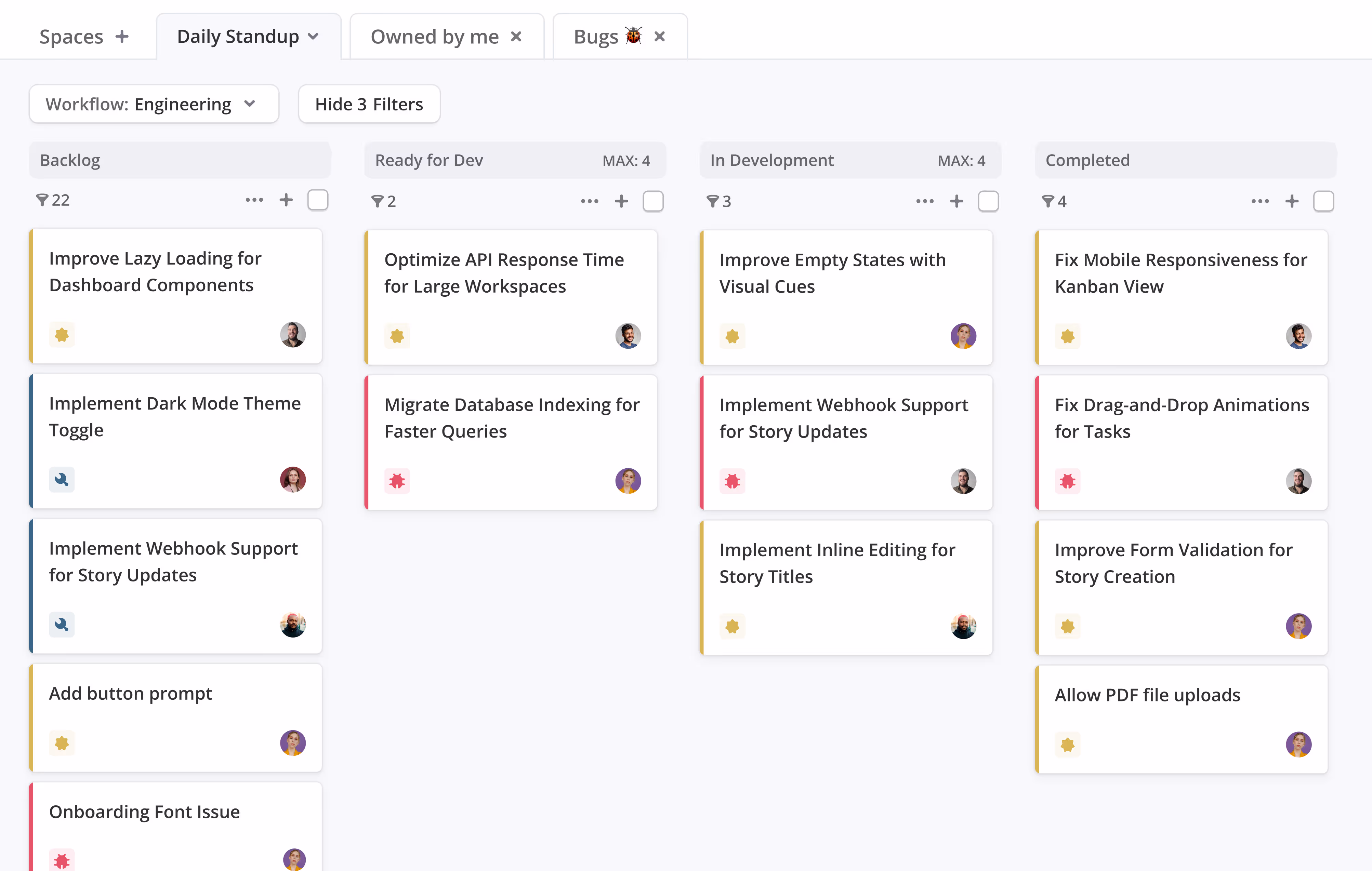 Kanban Board in Shortcut