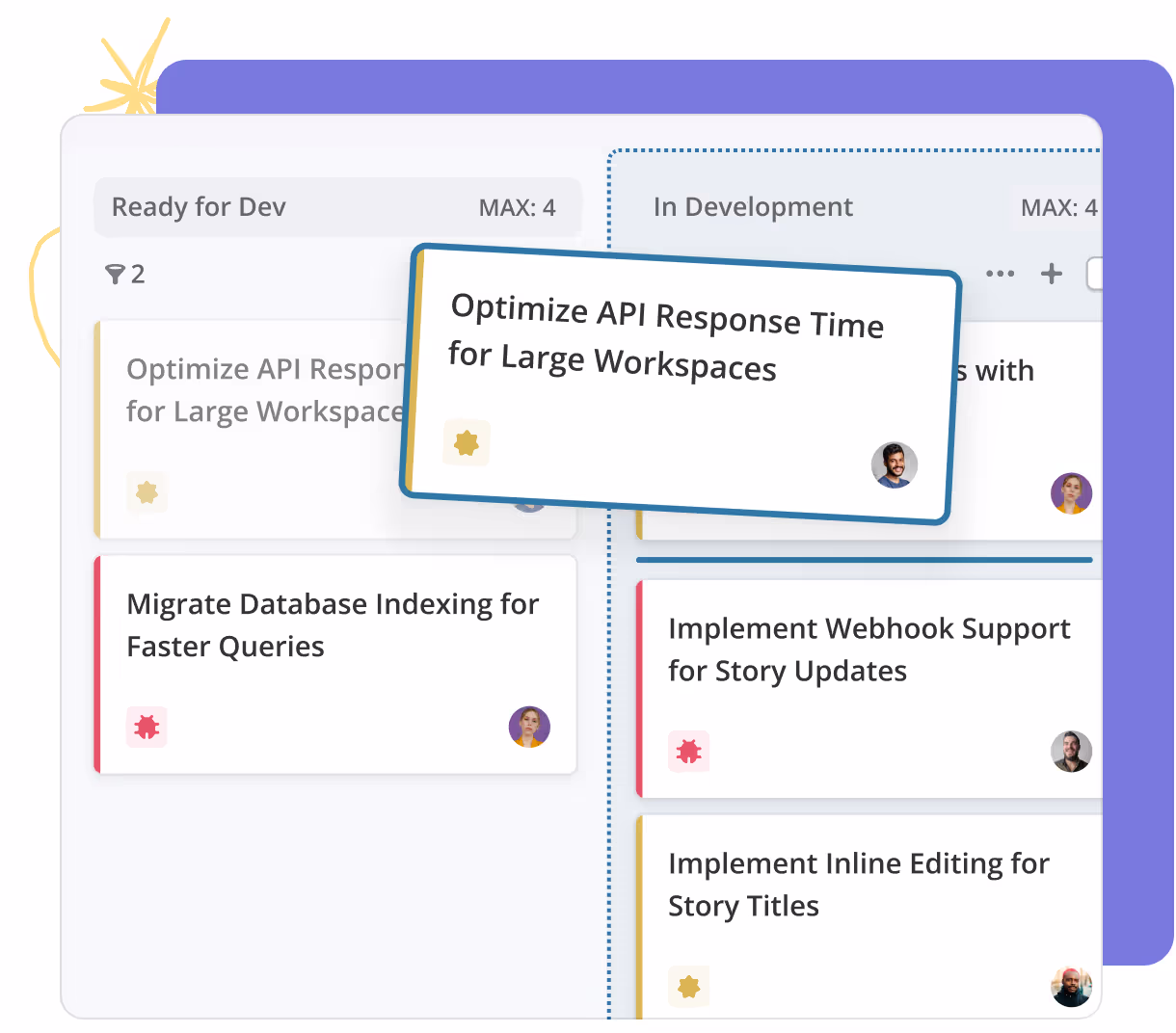 Teams collaborating in Shortcut
