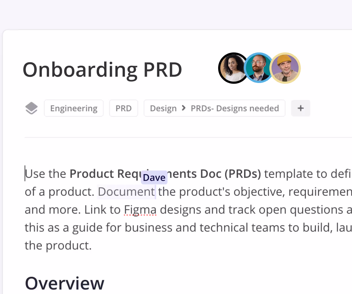 Organized tasks and documentation for product development teams