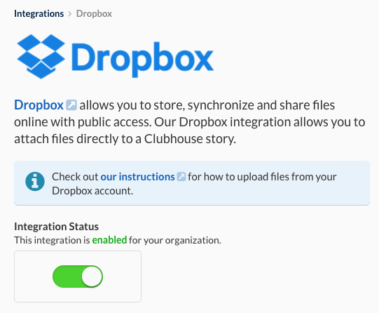 Dropbox integration