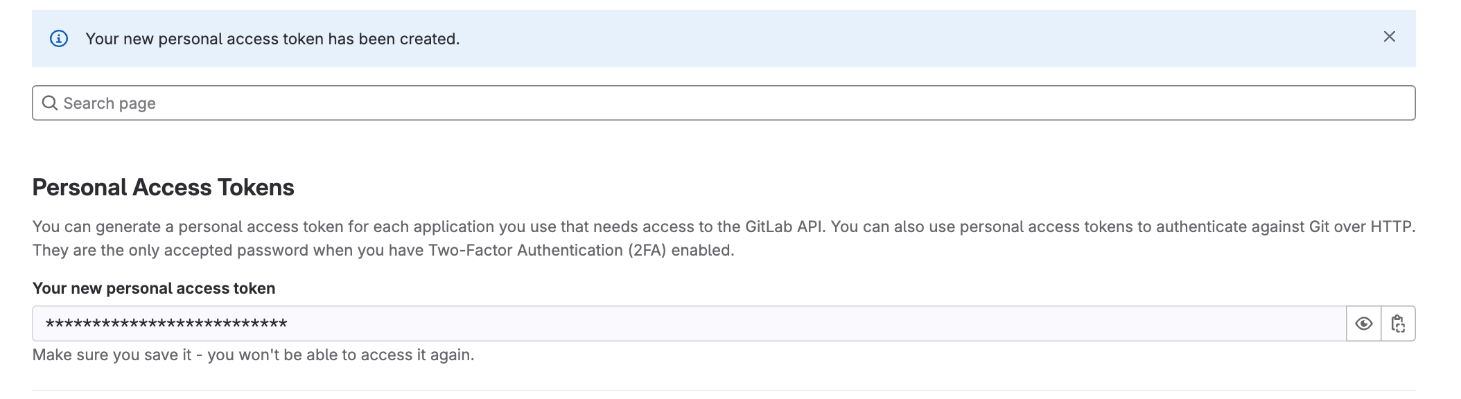 Create a GitLab personal access token